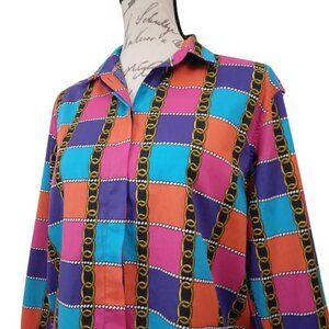 Vintage John Henry | Womens Cotton Multi Button Up Long Sleeve Shirt | Size 12